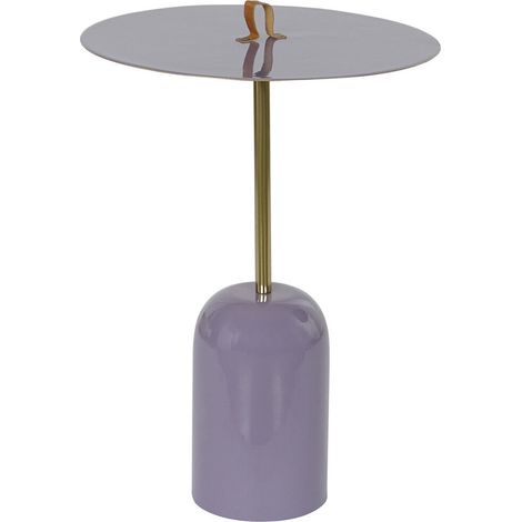 DKD Home Decor Table d appoint Cuir Fer Lila 40x40x56 cm (1/5)