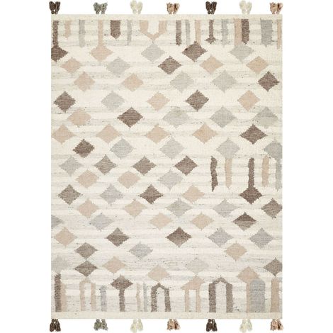 Teppich KAGHTSRASHEN Beige 160 x 230 cm Wolle Kelim