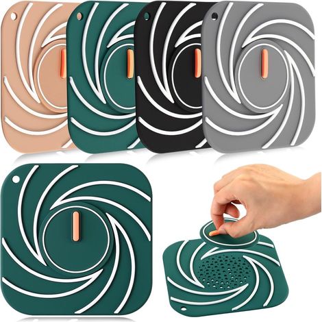 Bouchons de vidange en silicone - Bonde de sol - Couvercle de bonde - Crépine d'évier - Bonde de cuisine - Accessoires d'évier - Bonde de douche - 15 cm - Grand bouchon de baignoire - Attrape-cheveux  (1/4)