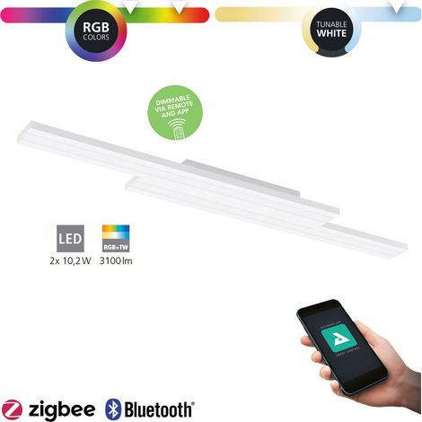 Plafonnier LED Saliteras-Z Blanc L: 116 B: 16 H: 5cm Dimmable 2700-6500K avec fonction Connect-Z (1/4)
