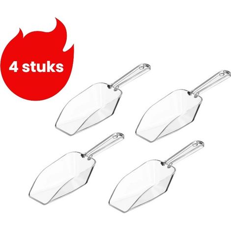 Set of 4 clear plastic ice cream scoops, multifunctional kitchen spatulas for ice cream, popcorn and buffets (1/5)