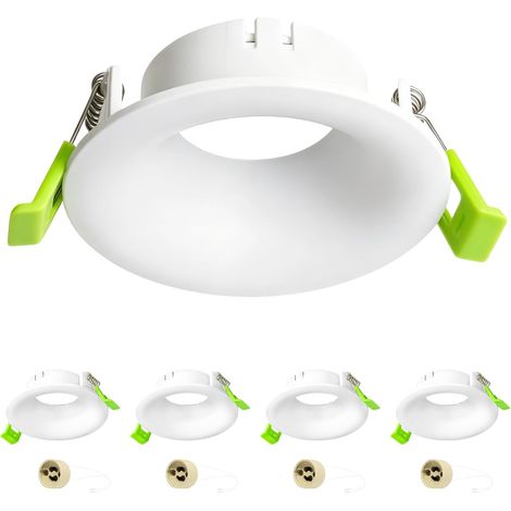 Support Spot Encastrable GU10, Cadre Spot LED Encastrable Deep Design avec Douille GU10, Sans Ampoule, Blanc Mat, Spot Plafond Rond pour Salle de Bain (1/5)