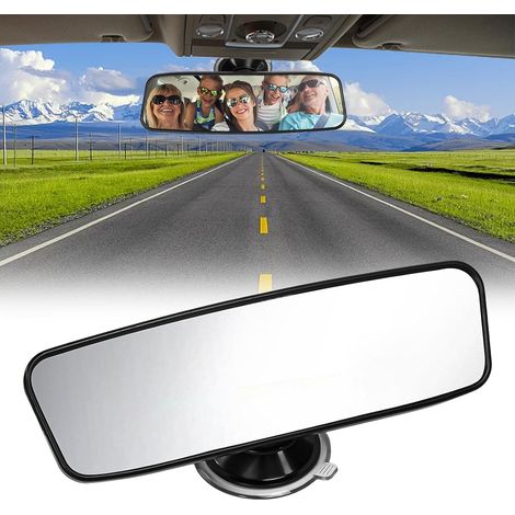 Rétroviseur Intérieur 200x60 mm, Rétroviseurs Voiture à Ventouse, Rétroviseur Conduite Accompagnée Rotation à 360°, Miroir Rétroviseurs Intérieur Amovible, pour SUV Fourgonnettes Camions (1/5)