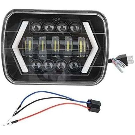 300W 7 Pouces LED Phare de Voiture en Aluminium Shell Carré Lampe Avant LED Phare de Voiture Convient pour J-e-e-p W-Rangler, YJ 1987-1995, Cherokee XJ 1984-2001, MR2, Celica, Tacoma