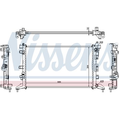 Radiateur, refroidissement du moteur Nissens 637602 RENAULT 21 41 000 01R