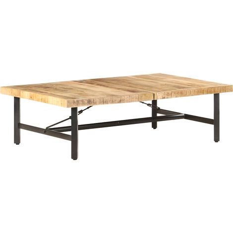 Mesa de centro de madera maciza de mango 142x90x42 cm vidaXL (1/5)