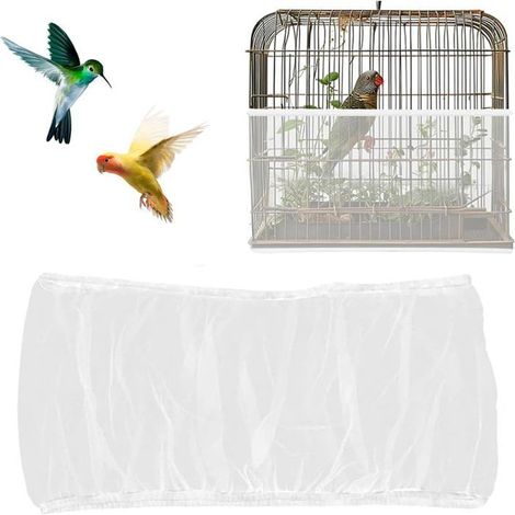 1 Pièces Couverture de Cage à Oiseaux, Nylon en Filet de Protection pour Cage Oiseaux Lavable, Ventilé est Antipoussière (1/5)