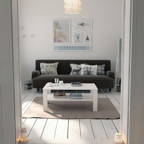 Couchtisch , Weiß, 100 x 60 cm, Vicco