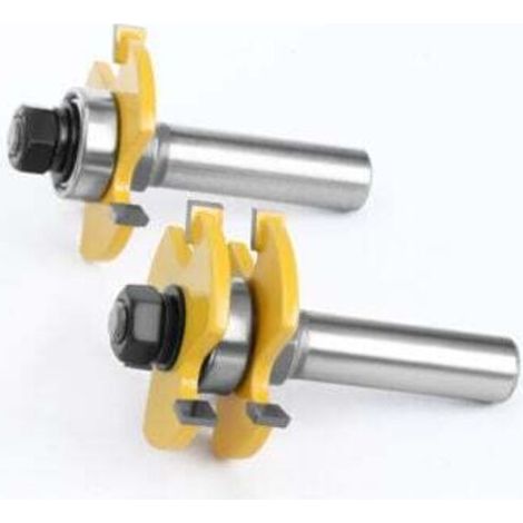 Rainure et languette fraise ensemble 3 cannelures 12mm tige T forme bois fraise fraise outils de travail du bois (1/3)