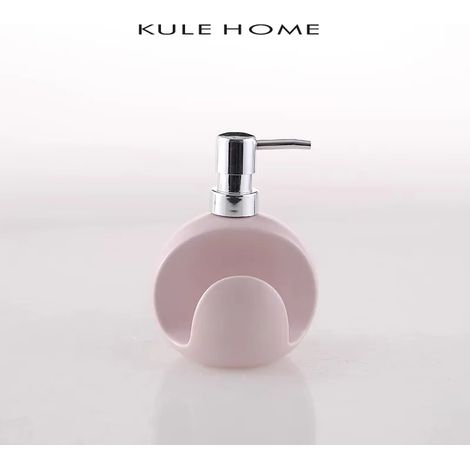 -3Lovely Flacon en céramique de 450 ml pour gel douche, shampoing, savon liquide, désinfectant pour les mains et bain - Accessoires de salle de bain (1/5)