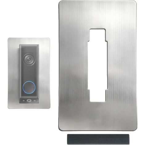 Panneau en acier inoxydable pour Eufy Video Doorbell E340 - Plaque murale adaptée pour sonnette vidéo Eufy E340, S330, 2K HD, C31, C30, support pour sonnette de porte d'entrée, couverture murale pour (1/5)