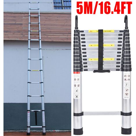 5M Telescopic Ladder Multi-Purpose Aluminium Extension Extendable Heavy Duty Loft (1/5)