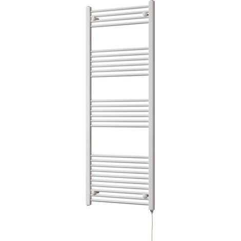 Zennor - White Electric Towel Rail H1600mm x W600mm Straight 800w Standard (1/3)