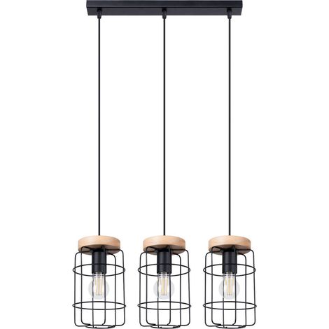 GOTTO L dreifache Pendelleuchte mit schwarzem Korb 3xE27 15W SL.1264 Sollux Lighting (1/5)