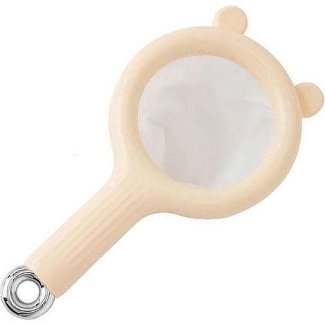 Passoire alimentaire à mailles fines, durable, polyvalente et facile à nettoyer. Cuillère filtre à mailles fines pour la cuisine, beige. (1/5)