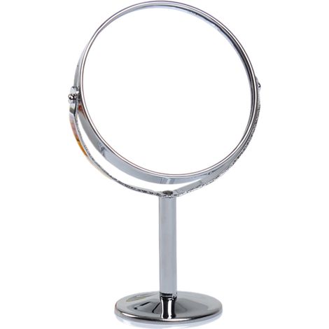 1 Miroir de table, grossissement x2, rotation 360°, diamètre 8 cm, finition chromée, pour salle de bain (1/5)