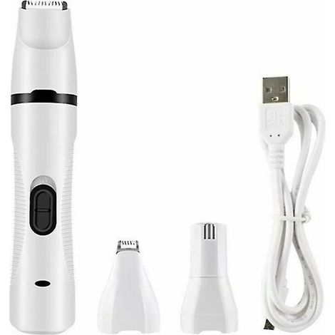 Cortapelos para mascotas 3 en 1, recortador de pelo para mascotas recargable por USB, cortauñas para recortar patas, orejas, ojos y cara (1/5)