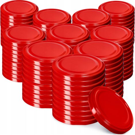KADAX Schraubdeckel fi82 mm, Twist-Off-Deckel aus Metall, 100 Stück, Rot