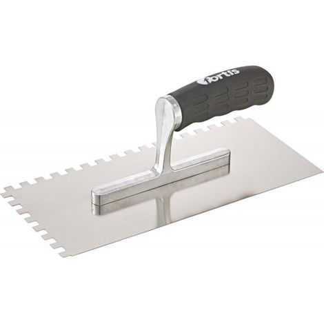 Cazzuola in acciaio inox dentata 8x 8mm in acciaio inox FORTIS manico morbido
