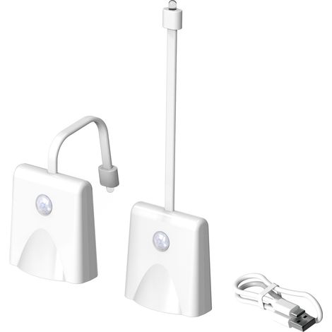 Lampe WC rechargeable Toivize F16 LED RGB capteur mouvement sans fil installation facile lot de 2 unités éclairage intelligent (1/4)