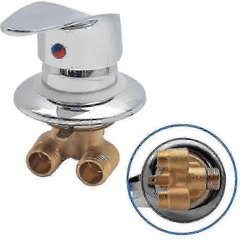 Robinet mitigeur de douche chromé G1/2 pouce en laiton avec inverseur pour eau chaude et froide (1/2)