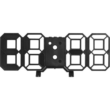 Digitale LED-Wanduhr, Helligkeit einstellbar, schwarzes Gehäuse, weißes Gehäuse