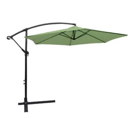 Chalet & Jardin – Parasol déporté rond COLLIOURE 300x230cm – Structure aluminium – Toile polyester 160g/m² waterproof – Protection UV incluse (1/4)