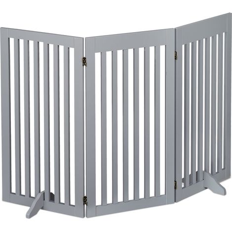 Barrière de sécurité extensible pour animaux 92 x 51 x 2 cm protection escaliers cheminée en MDF gris (1/5)