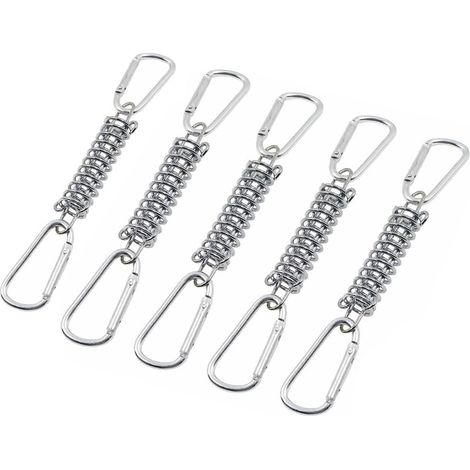 Lot de 5 Ressorts de Traction en Acier Inoxydable avec œillets pour Fixation de Voile d'ombrage, Ressort de Traction en Acier Inoxydable pour tentes, auvents, Accessoires de Camping (1/5)