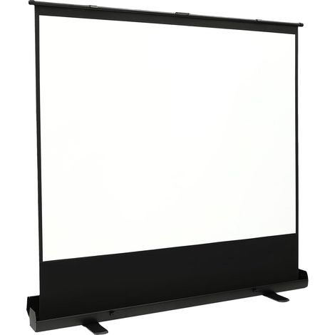 Écran de projection à traction au sol, 80" 4:3, blanc, en fibre de verre blanche et alliage d'aluminium, noir, pour home cinéma, écoles, écran de projection, intégré au Last