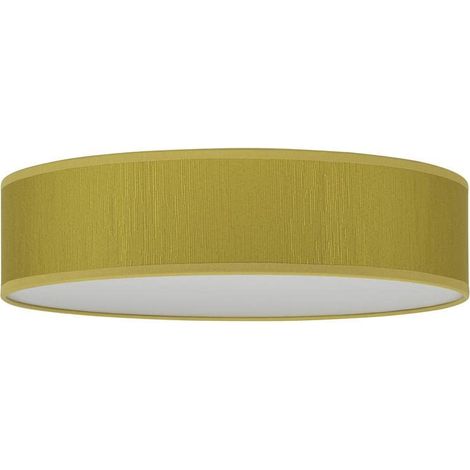 Sotto Luce Umai plafonnier moderne à 3 lumières - tissu jaune moutarde - base blanche - 3 x E27 - Ø 40 cm (1/5)