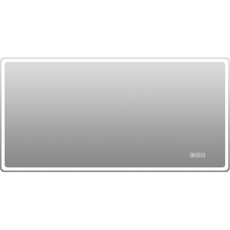 Miroir de salle de bain LED 60×120 cm sans cadre avec éclairage avant et arrière, contrôle tactile dimmable, 3 températures de couleur, anti-buée (1/5)