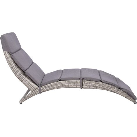 Maison Exclusive - Sonnenliege mit Auflage Klappbar Poly Rattan G