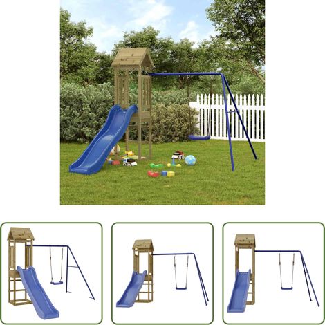 vidaXL Balançoire enfants - Aire de jeux d'extérieur bois de pin imprégné (1/5)
