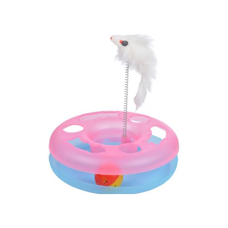Jouet intéractif avec tunnel et balles + jouet sur ressort - Rose et bleu - D 24 cm - Livraison gratuite (1/2)