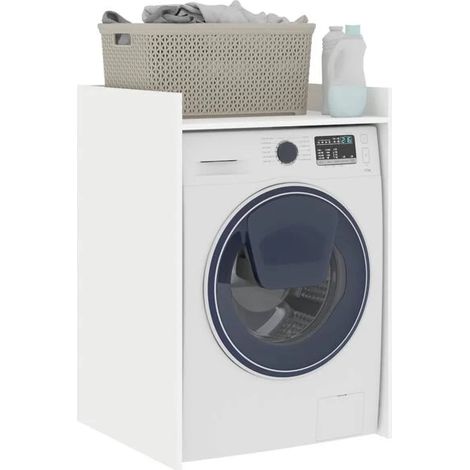 Meuble Lavabo avec Plan de Travail, Armoire de Salle de Bain Blanche 67,5 x 62 x 97 cm, Rangement Moderne et Étanche (1/5)