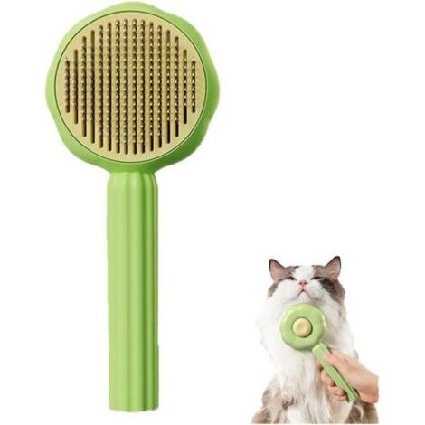 Spazzola per la pulizia del pelo degli animali domestici con pulsante per la rimozione del pelo, spazzola massaggiante autopulente per cani e gatti, spazzole autopulenti per cani e gatti, per colli ri