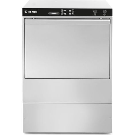 Lave-vaisselle 50x50 avec pompe de vidange et doseur détergent 400V/6600W - Hendi