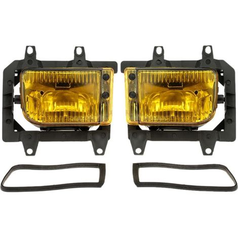 Cubierta de bombilla, par de kits de plástico transparente para faros antiniebla delanteros izquierdo y derecho para BMW Serie 3 E30 1985-1993 - Amarillo -Crezuo