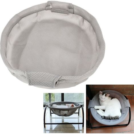 Housse-Lit pour Chat [Hanging Bed] Nid [Mesh] Amovible et Lavable Aérée [Détachable] Gris Hamac pour Animaux (1/5)