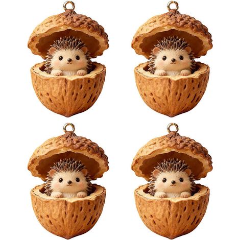 4-teiliges Set bruchsicherer Acryl-Tierfiguren in Tannenzapfenform für den Fahrzeuginnenraum, mehrfarbig (1/5)
