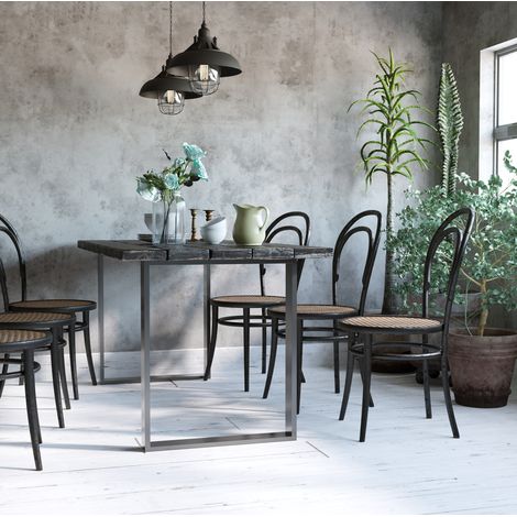 Gambe per tavolo in acciaio 60x8x72 cm, struttura robusta, montaggio facilitato, nero (1/5)