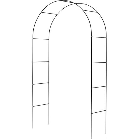 Arche de jardin réglable pour rosiers 195 x 140 x 38 cm soutien solide plantes grimpantes ambiance extérieure en acier noir (1/2)