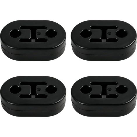 4 Pièces Support D'Échappement en Caoutchouc Noir, 2 Trous Support d'échappement en Caoutchouc, Cintre D’Échappement Anti-Vibration, Résistant à la Chaleur, Adapté à Voitures, SUVs, Camions (1/5)