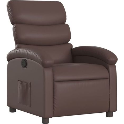 Fauteuil inclinable en similicuir marron (1/5)