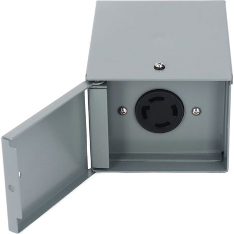 Prise électrique RV 30A, boîtier étanche 125/250V NEMA L14-30R, panneau extérieur robuste pour camping-cars, caravanes, groupes électrogènes portables et connexions temporaires résistantes aux intempé (1/5)