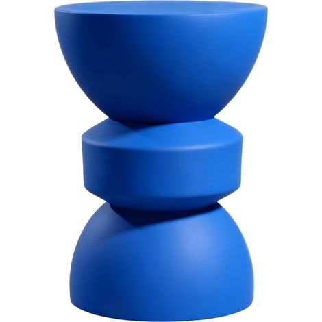 Bout de canapé en résine bleu mat Ø30 cm - Elin