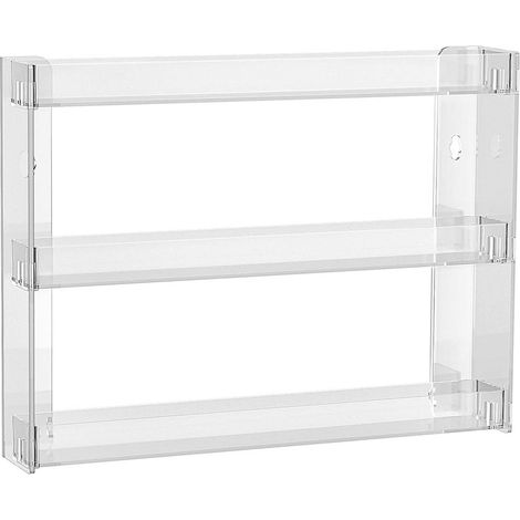 Durchsichtiger Acryl-Wandorganizer mit 3 abnehmbaren Ebenen, platzsparend für Badezimmer oder Schlafzimmer (1 Stück).
