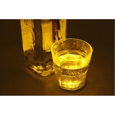 2 luci LED sottobottiglia vino sottobicchiere giallo luminoso per bar pub