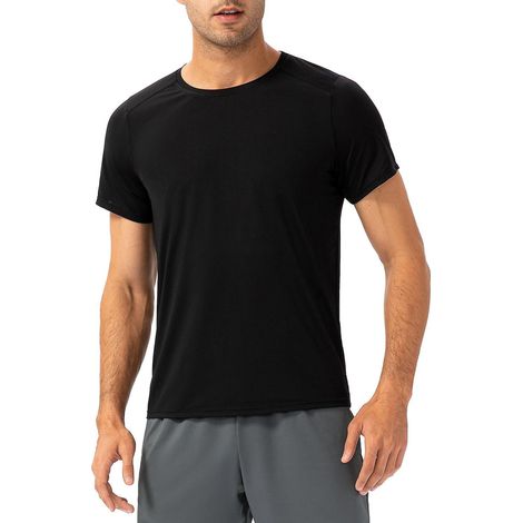Kurzarm-Sport-T-Shirt für Herren zum Laufen, Rundhalsausschnitt und für Fitness.